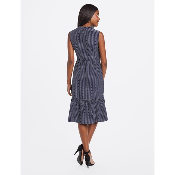 Draper James Heart Dots Tiered Dress Nassau Navy 0 - Picture 2 of 13